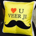 GRABADEAL Love You Veer Ji LED Light Cushion Gift for Sister